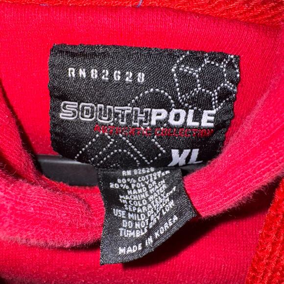 Vintage Y2K south Pole embroider 2000s hip hop heavy hoodie - Picture 3 of 4